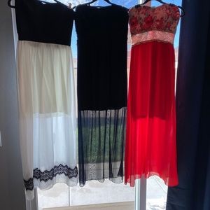 3 Maxi Strapless Dresses - NEW/Worn Once